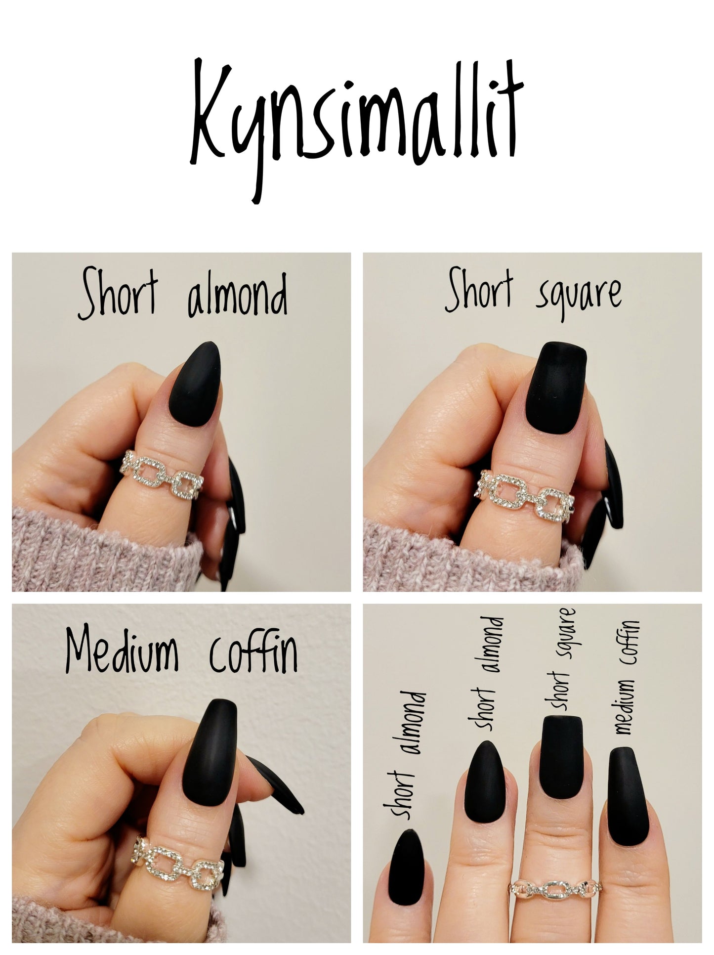 Fifty shades of Glitter press-on kynnet